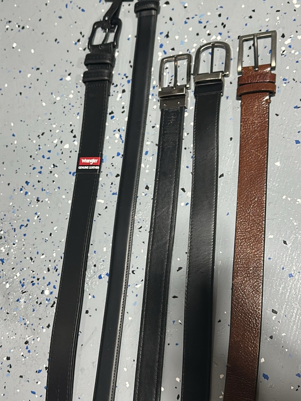 Wrangler Black and Brown Leather Men's Belt Set